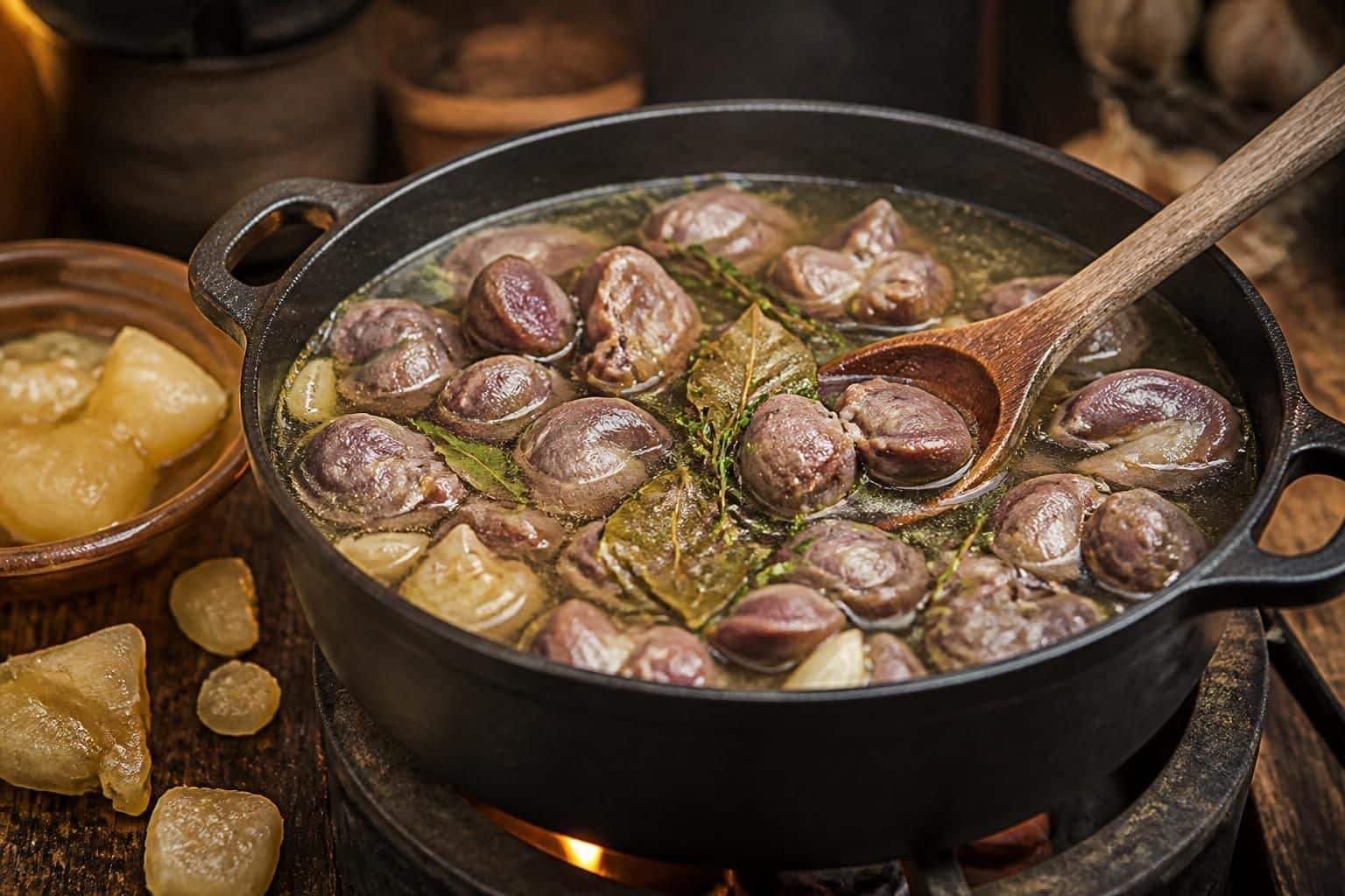 découvrez comment cuire les gésiers au court-bouillon et sublimer vos plats grâce à la richesse de la graisse de canard confit pour une saveur authentique et gourmande.