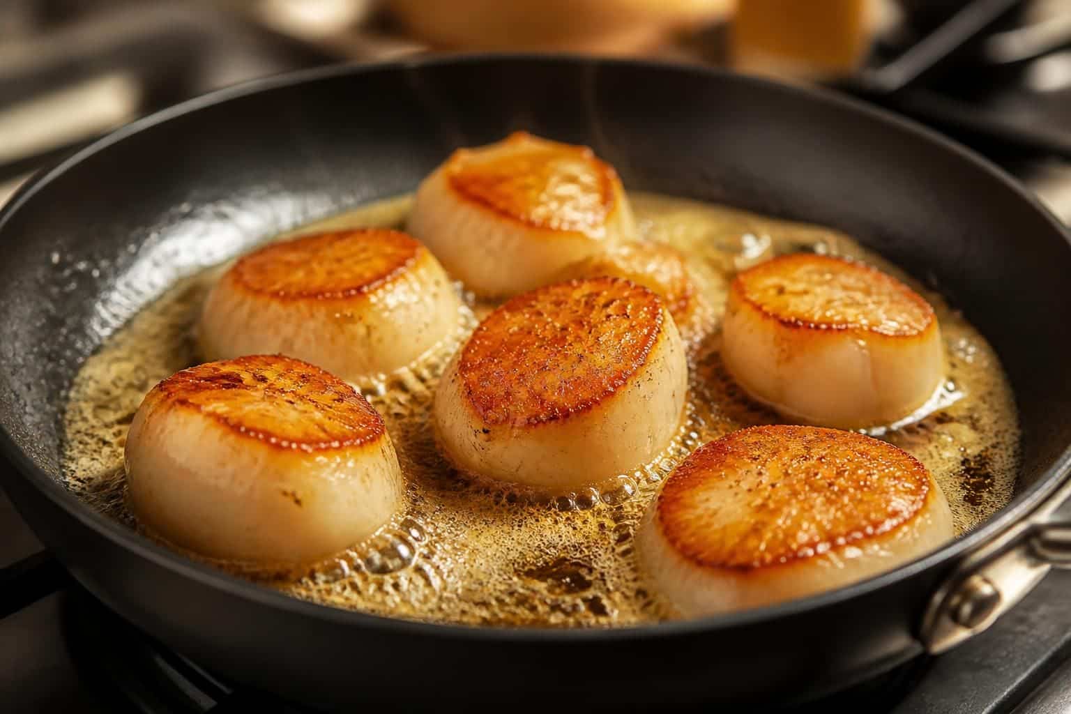 découvrez comment le beurre noisette sublime la cuisson des coquilles saint-jacques pour un plat délicieusement doré et parfumé.
