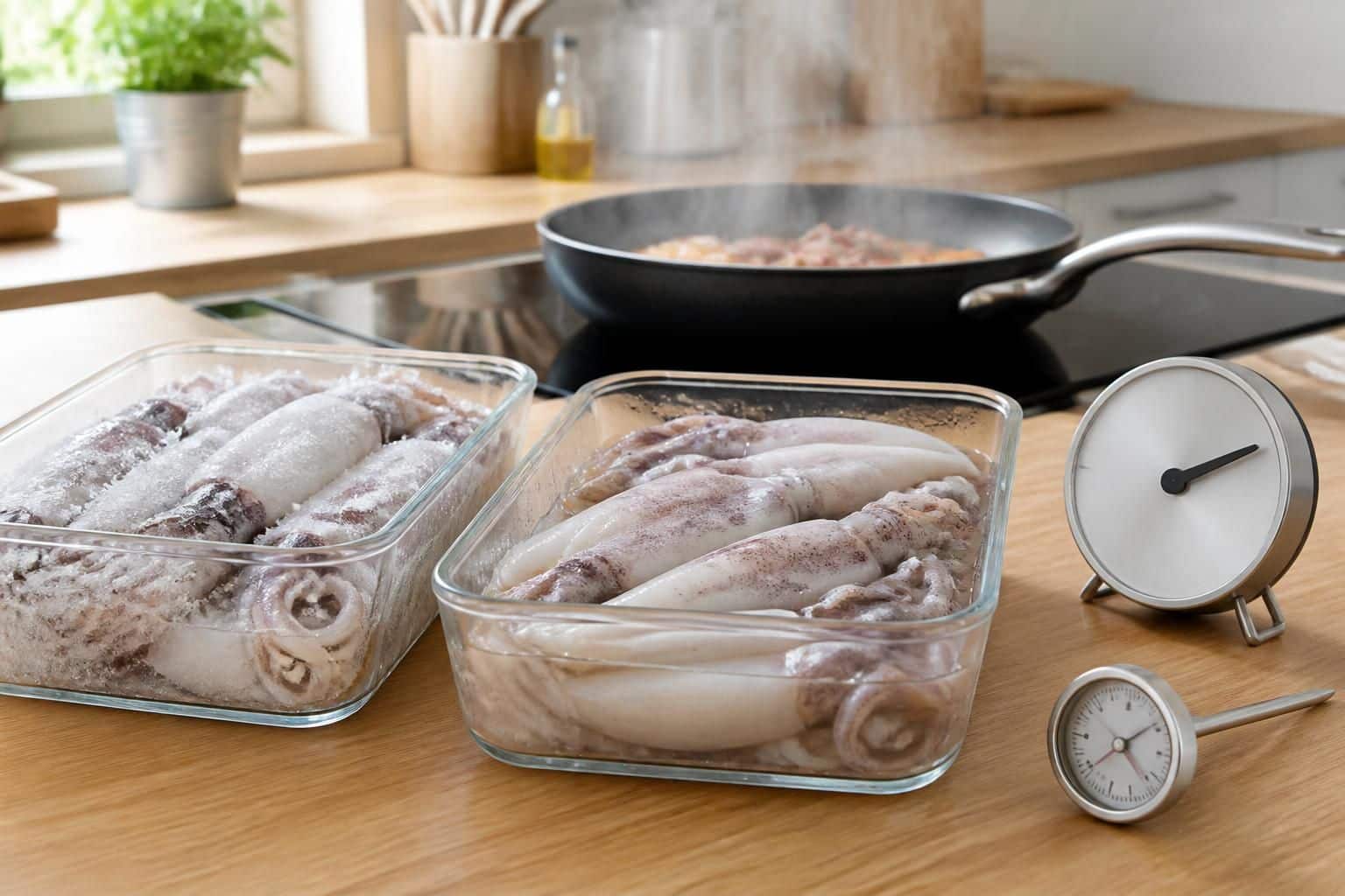 découvrez comment le dégel partiel des calamars surgelés peut affecter leur temps de cuisson pour des résultats parfaits à chaque fois.