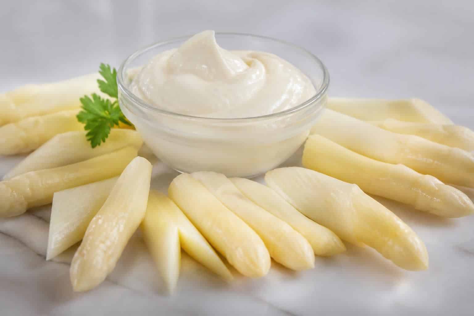 découvrez une sauce froide légère à base de mayonnaise allégée, parfaite pour accompagner vos asperges blanches avec fraîcheur et gourmandise.