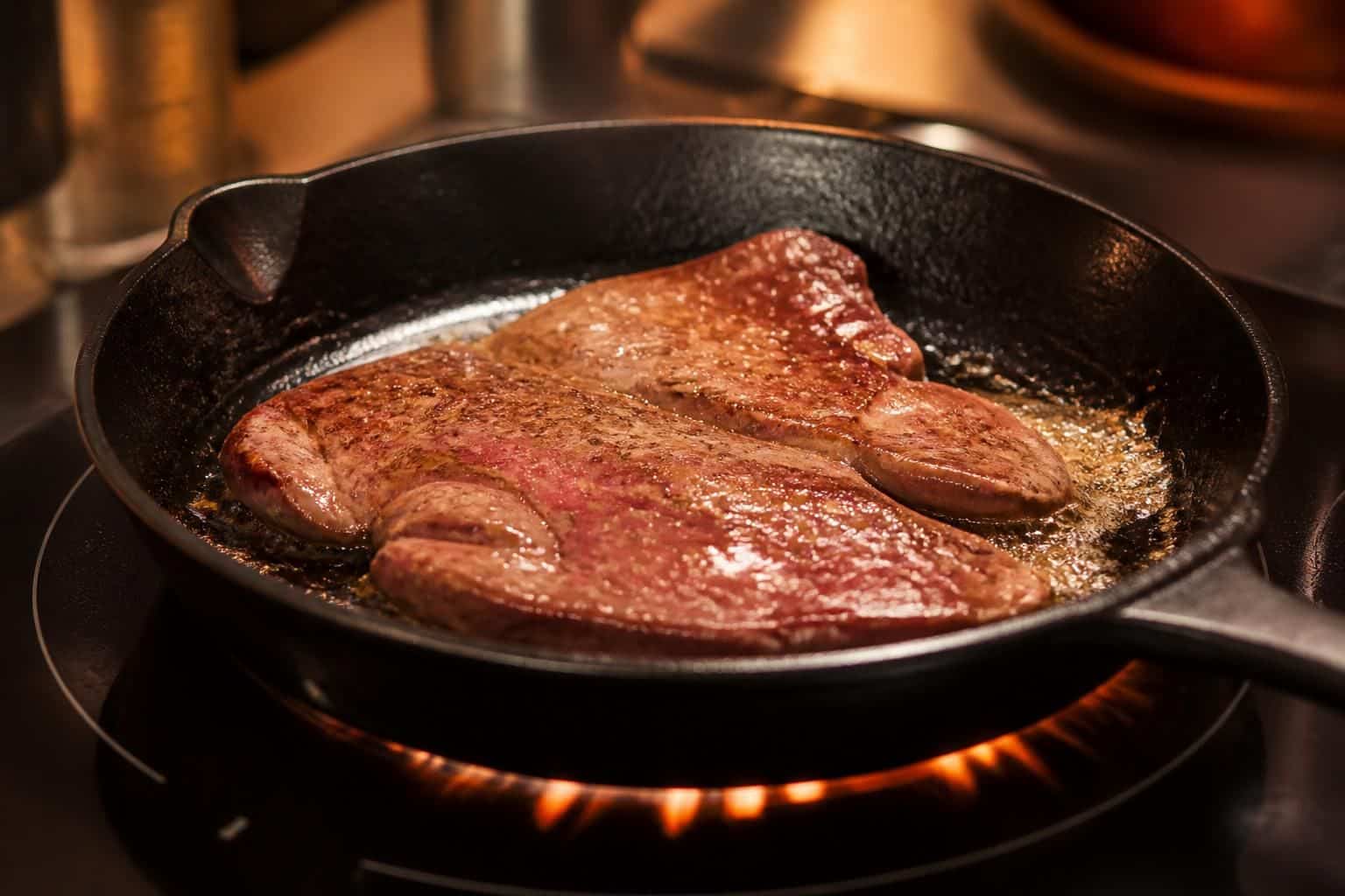 découvrez comment une poêle bien chaude sublime la cuisson du foie de veau pour un plat savoureux et parfaitement rosé.