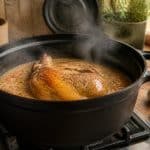 découvrez comment la cocotte en fonte mijote parfaitement une cuisse de pintade, en optimisant le temps de cuisson pour des plats savoureux et fondants.