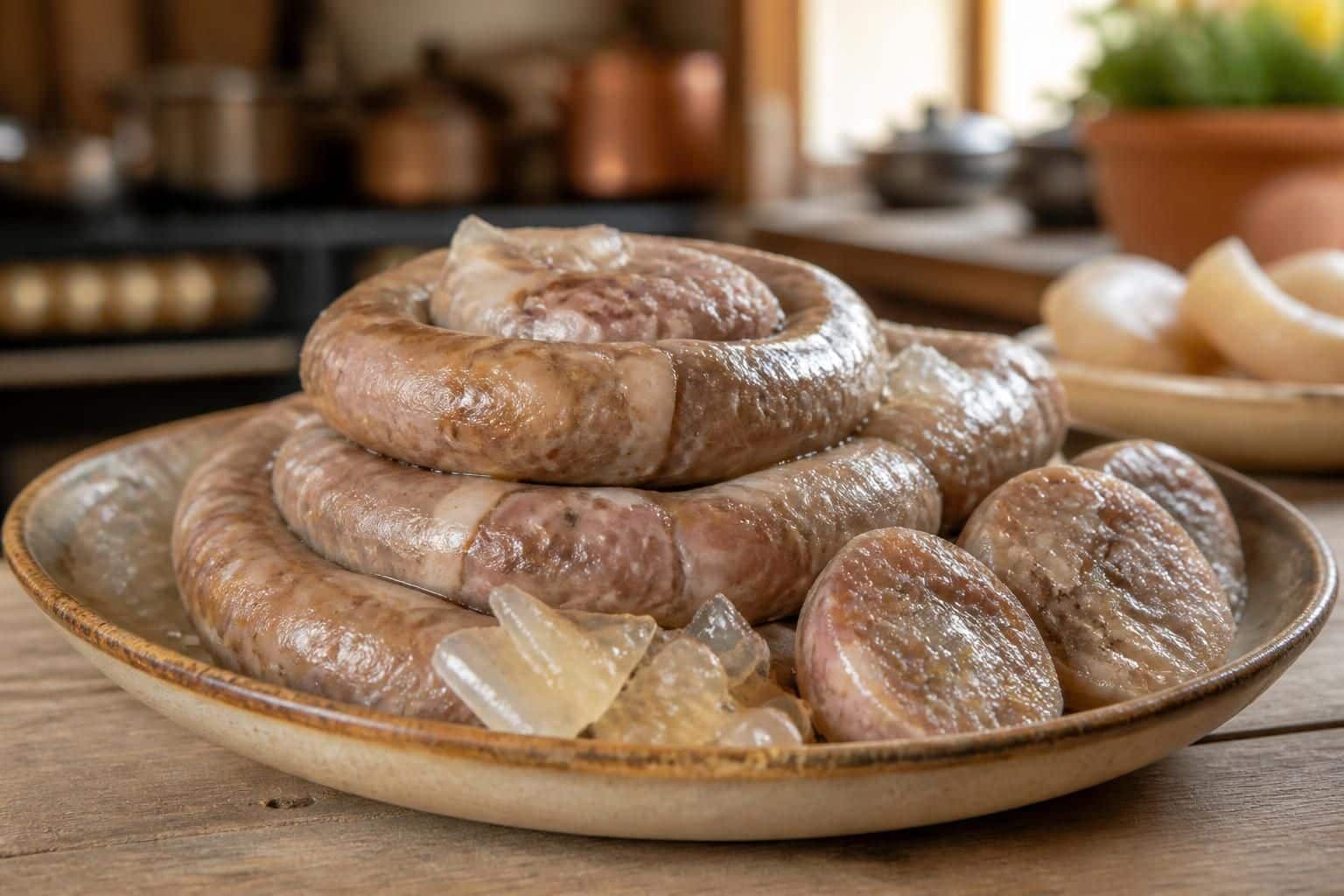 découvrez comment la couenne de porc gélifie naturellement les saucisses de couennes avec nos recettes traditionnelles faciles à réaliser.