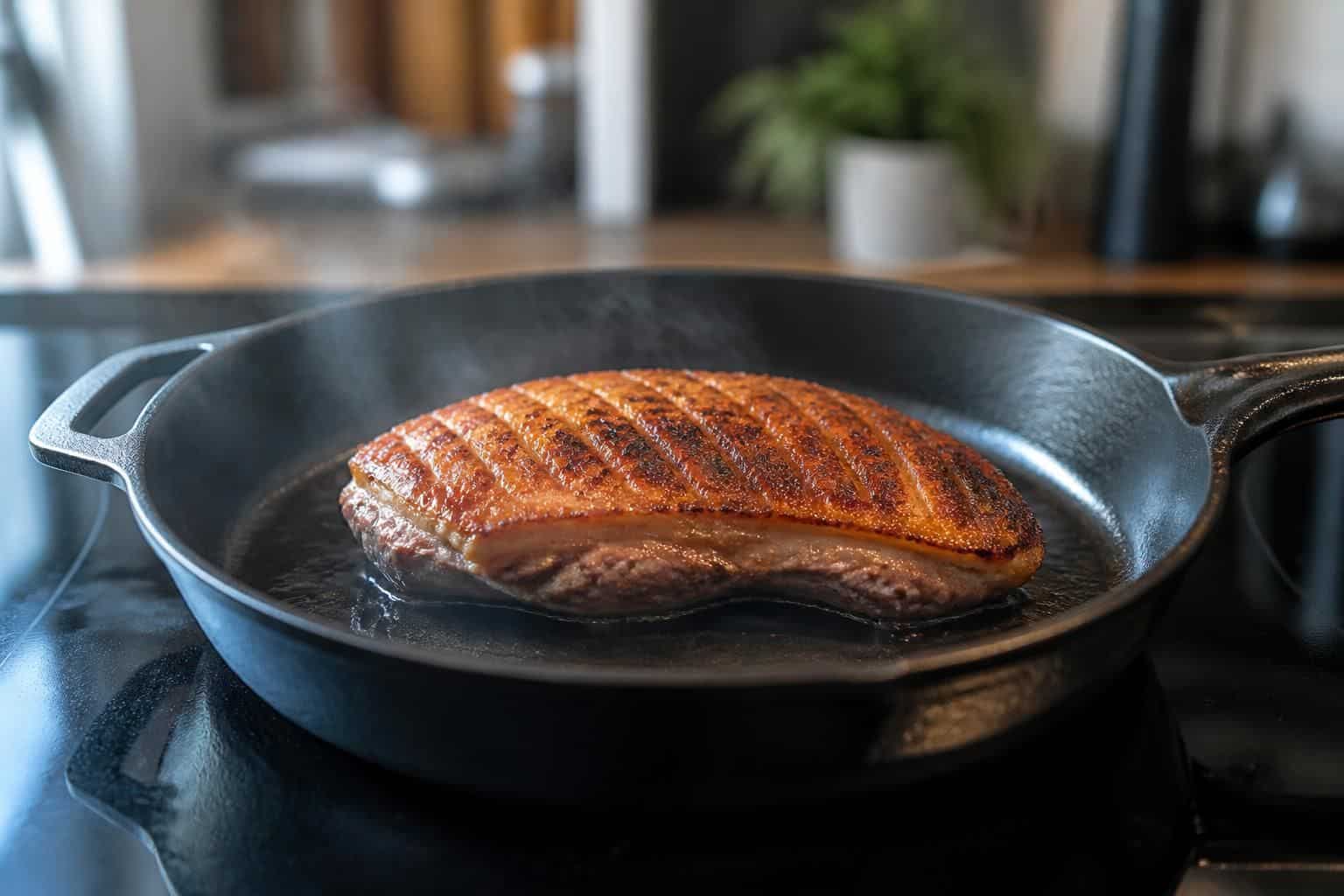 découvrez comment saisir parfaitement un magret de canard avec une poêle sans matière grasse pour une cuisson saine et savoureuse.