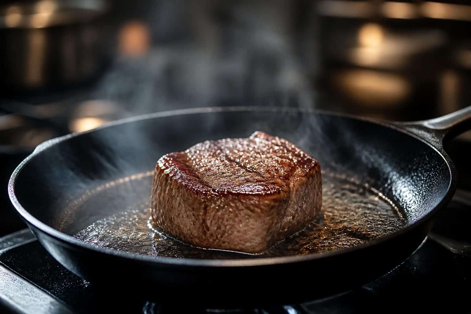 découvrez comment une poêle très chaude peut réduire le temps de cuisson de votre filet de bœuf pour un résultat tendre et savoureux.