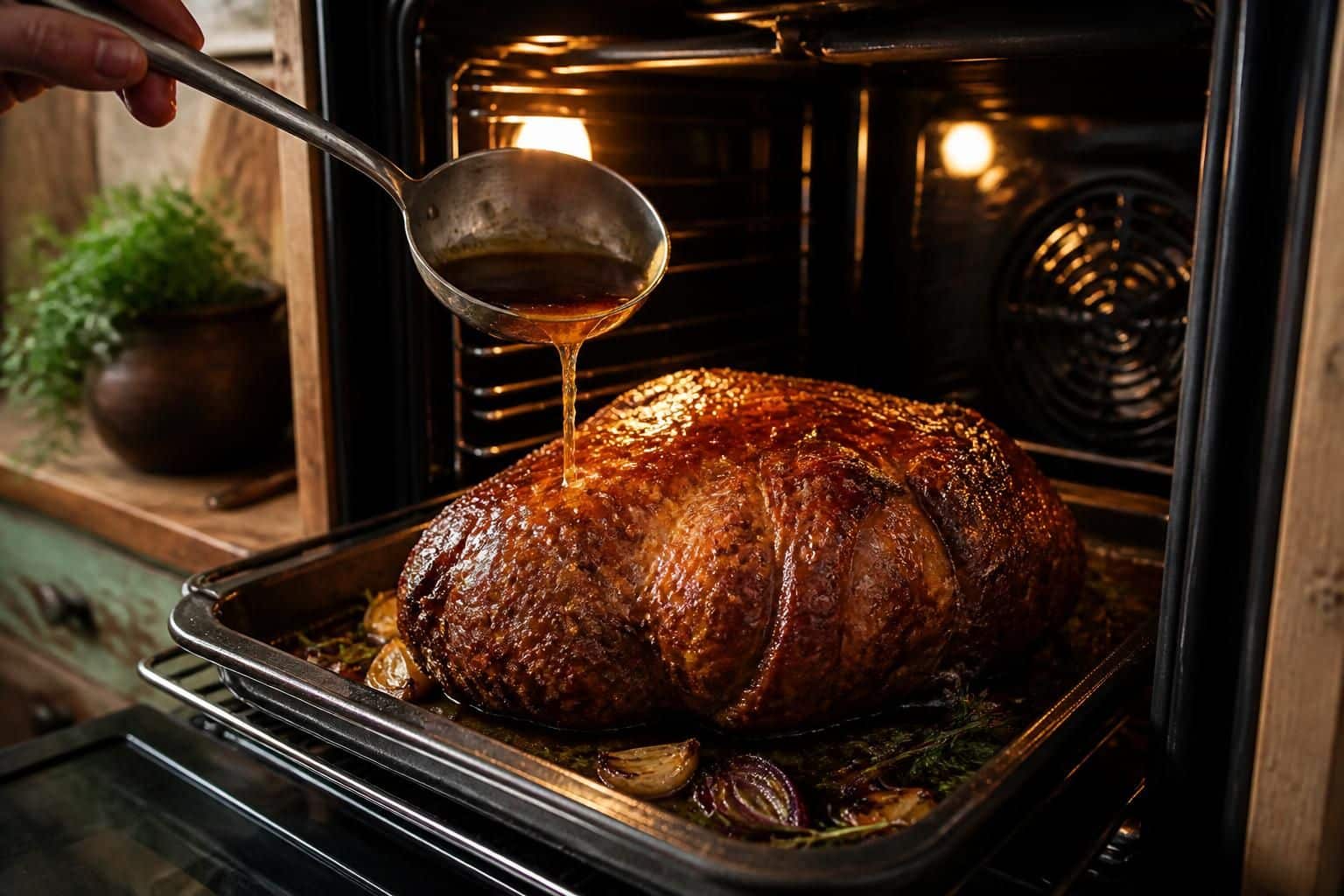 découvrez comment le jus de gibier sublime le rôti de cerf au four en arrosant la viande tout au long de la cuisson pour une saveur exceptionnelle et une texture parfaite.