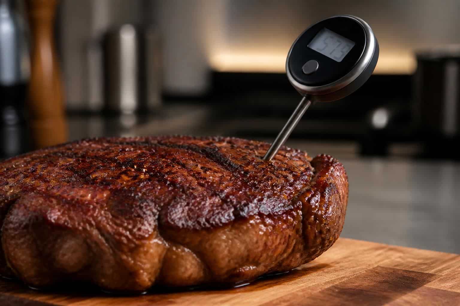 découvrez comment utiliser un thermomètre à viande pour contrôler précisément la cuisson de vos viandes grâce à notre tableau des températures idéales.