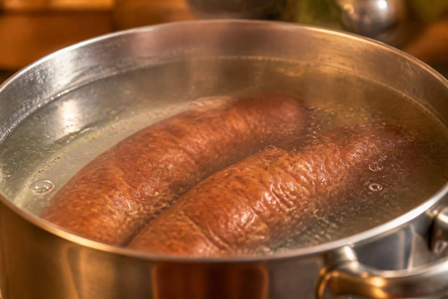 découvrez comment l'eau frémissante est idéale pour pocher parfaitement les saucisses de montbéliard, garantissant une cuisson réussie et savoureuse à chaque fois.