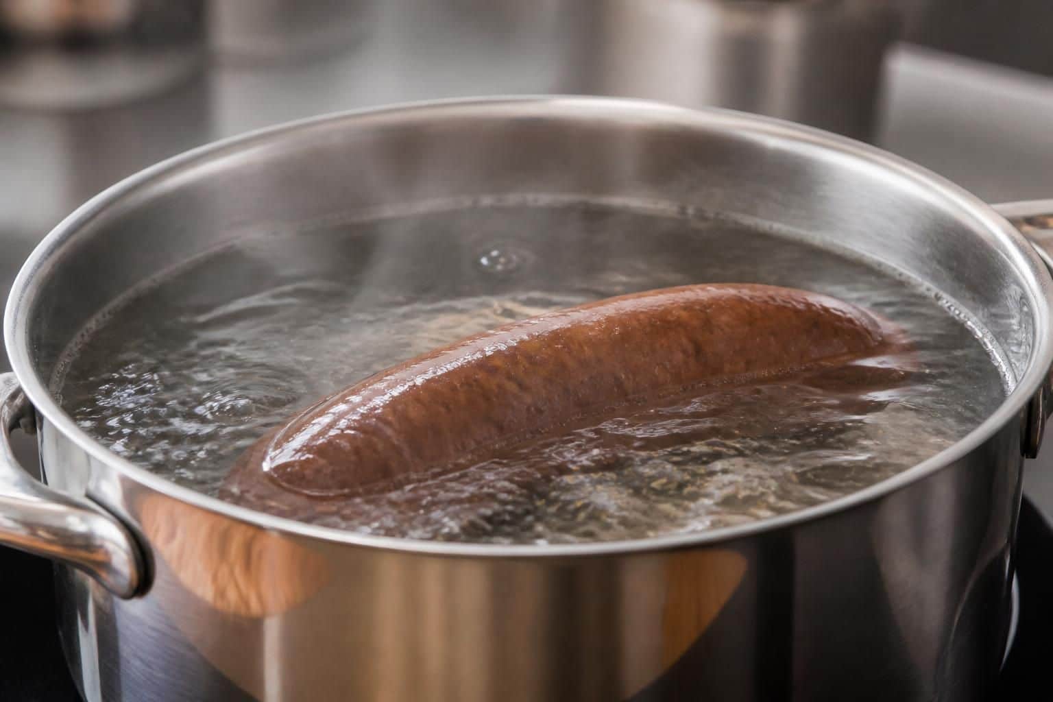 découvrez la méthode pour cuire parfaitement une saucisse de morteau à l'eau en la pochant dans une eau frémissante, afin d'obtenir une cuisson idéale et savoureuse.