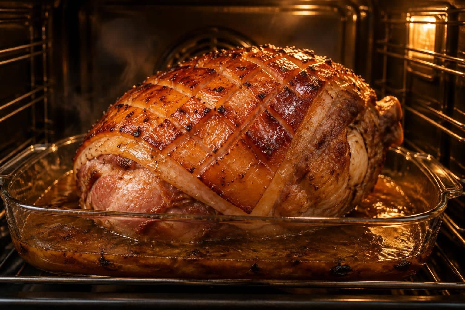 découvrez comment obtenir une couenne dorée et croustillante pendant la cuisson du jambon au four, pour un plat savoureux et généreux.