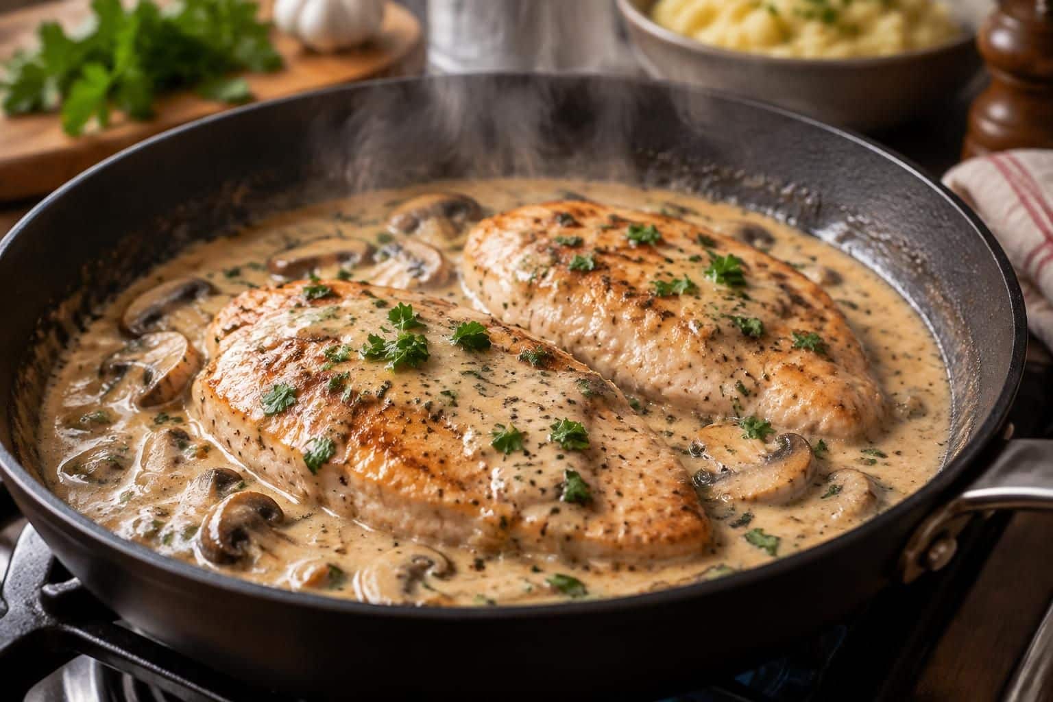découvrez comment la crème fraîche rend l’escalope de dinde moelleuse et savoureuse grâce à une cuisson douce et facile à réussir.
