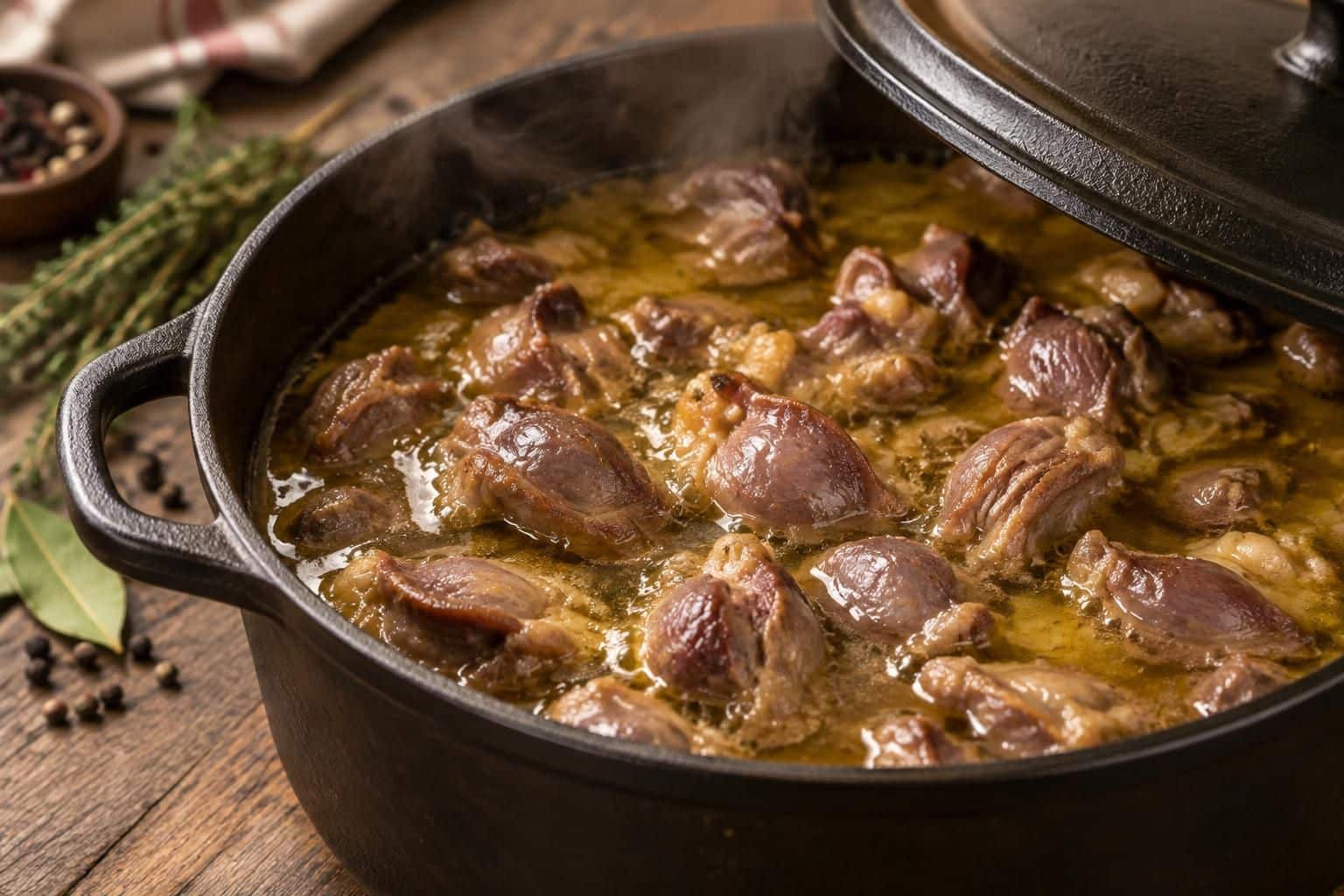 découvrez comment la graisse de canard sublime la cuisson des gésiers de volaille et leur apporte une texture fondante et une saveur authentique.