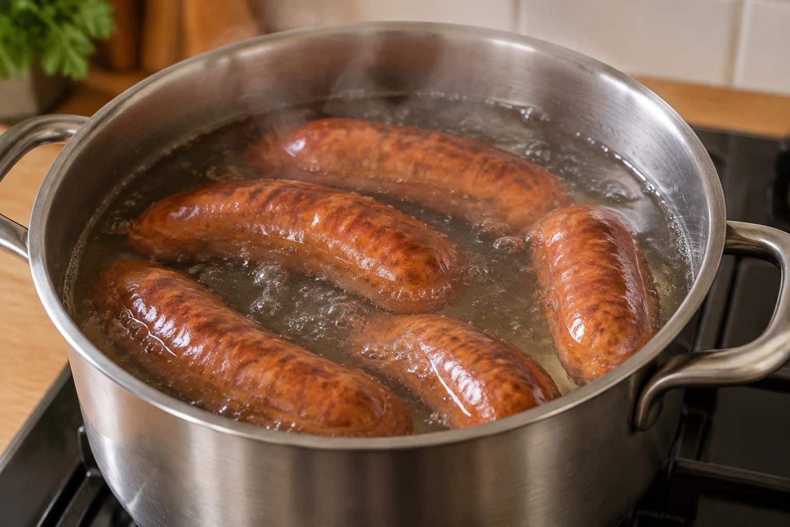 découvrez le temps de cuisson idéal des saucisses fumées dans une eau frémissante pour les pocher sans les dessécher.