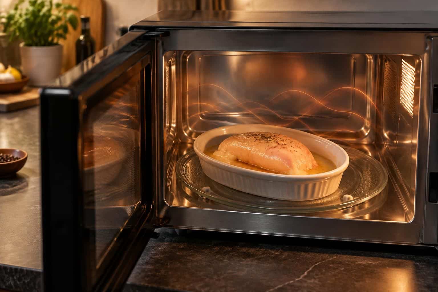 découvrez comment les ondes électromagnétiques influencent la cuisson du foie gras au micro-ondes et apprenez à ajuster le temps pour un résultat fondant.